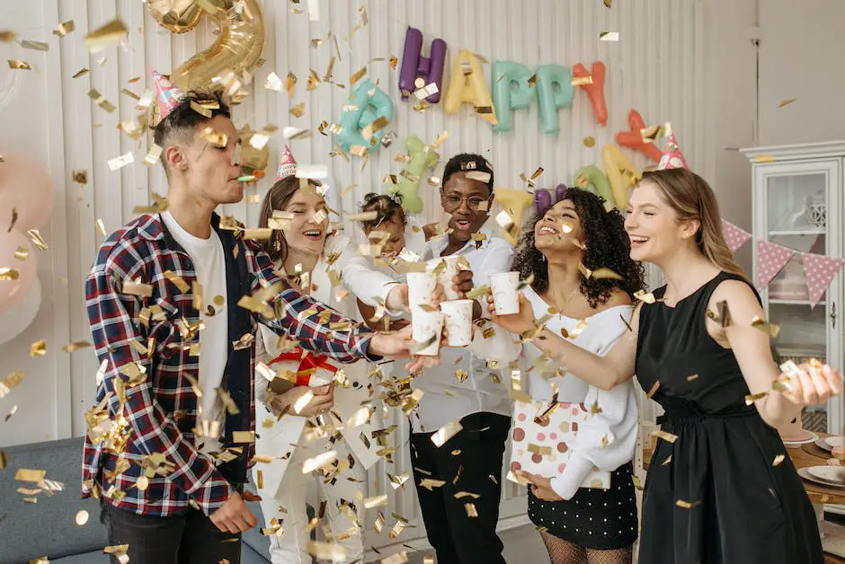 A group of people at a birthday party, celebrating and smiling