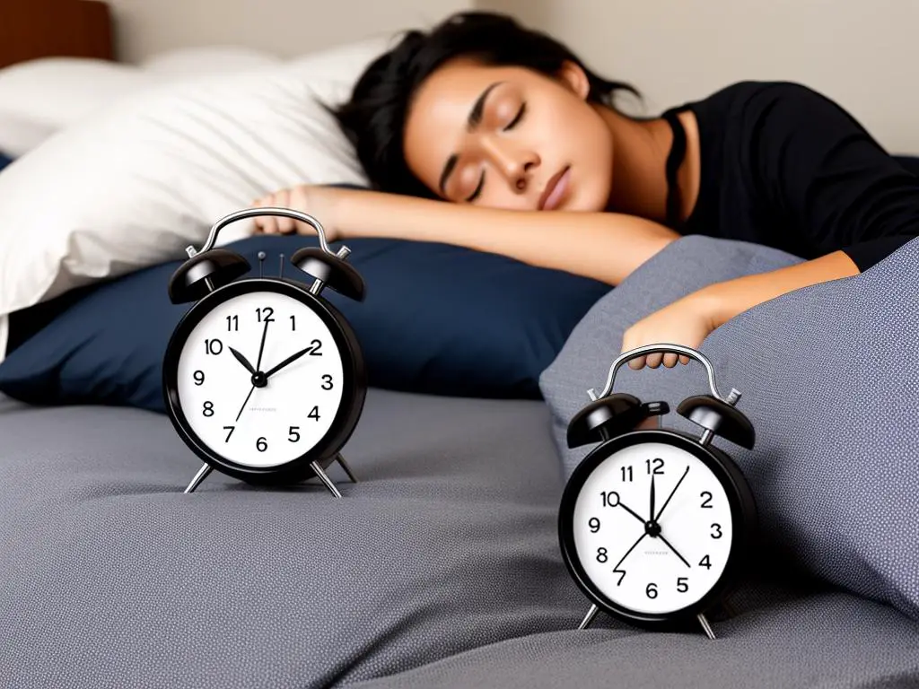 Image of a student sleeping in bed with an alarm clock in the foreground, representing the topic of skipping class and student behavior.