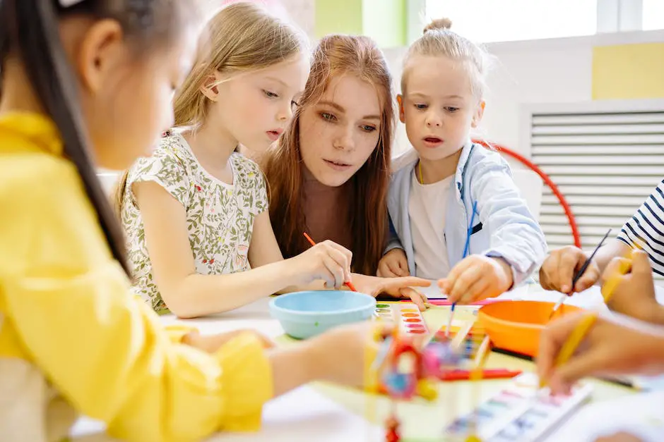 A diverse group of children engaging in educational activities in a childcare setting