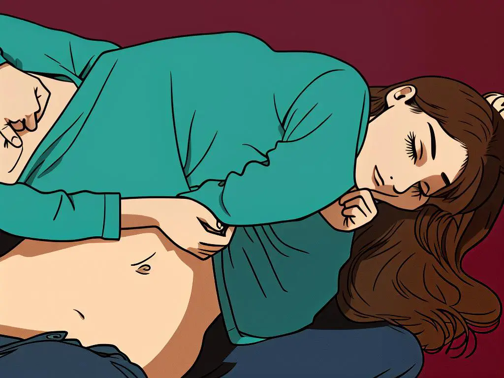 Illustration of a person holding their stomach and looking distressed, representing the negative consequences of faking sickness.