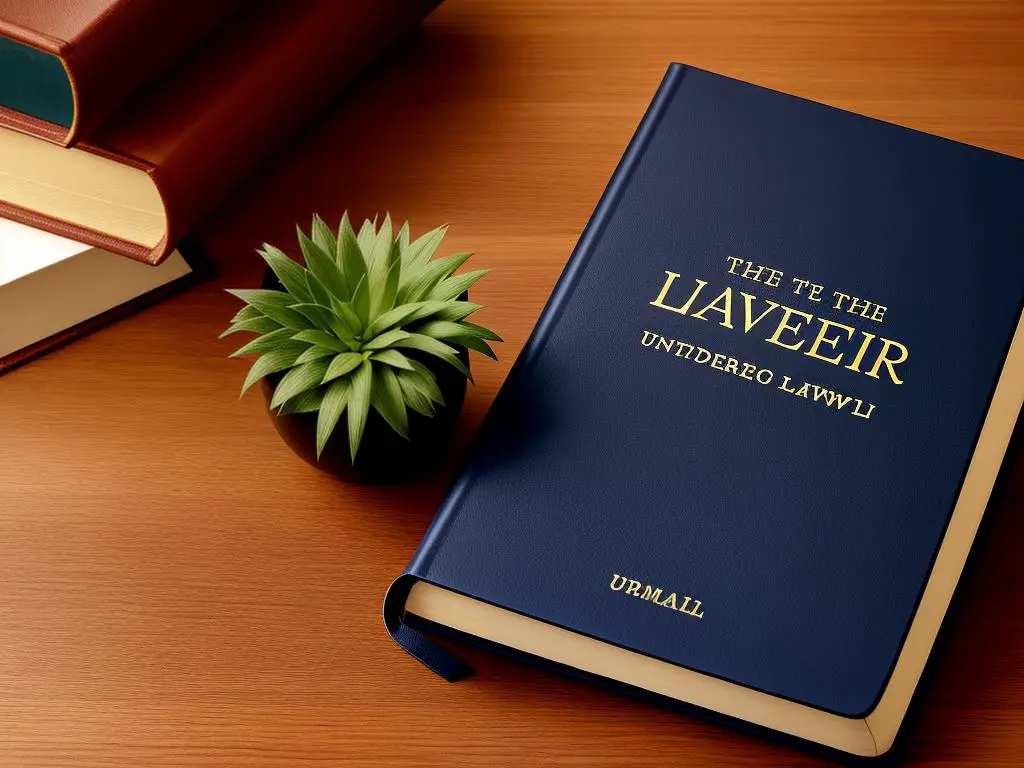 A book with the title 'Understanding the Law' written on it